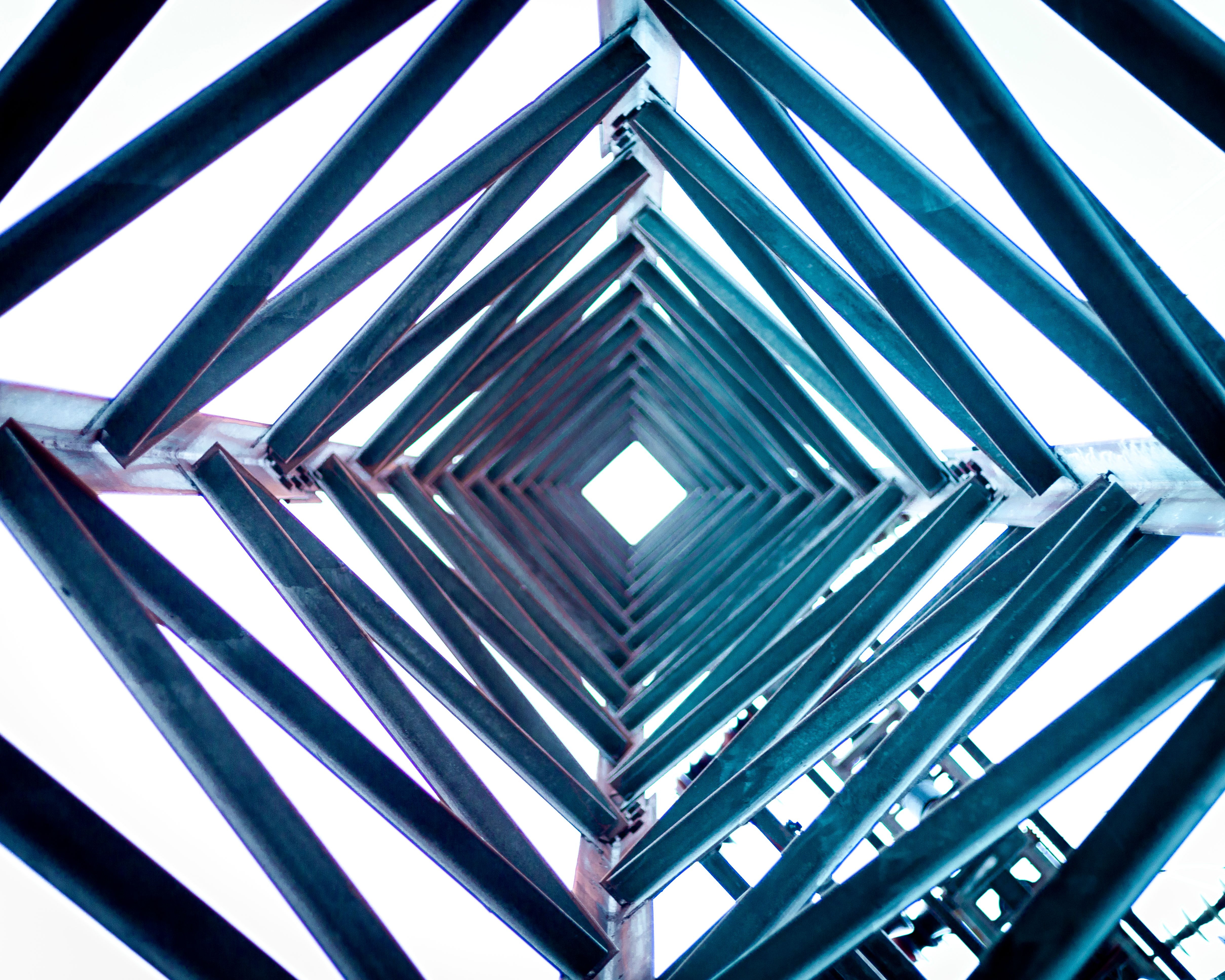 Steel structure seen from below